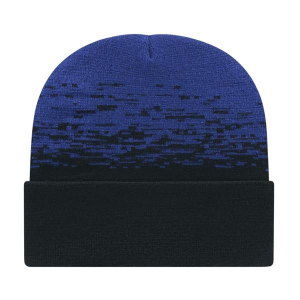 Static Pattern Knit Cap with Cuff